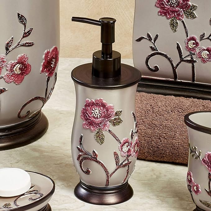 Zahari Home Larrisa Stylish Soap Dispenser Set - Modern Print Design for Kitchen and Bathroom - Lotion Pump, Dish Soap, Hand Sanitizer, Hand Soap - Cute and Practical