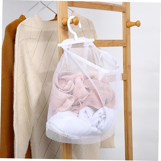 2pcs Mesh Bag with Hook Hanging Laundry Bags Multi-functional Mesh Bags for Kitchen Bathroom Storage Bag