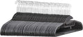Amazon Basics Non-slip Heavy Duty Space Saving Plastic Hangers with Rubber and Horizontal Bar, Lightweight, Gray, Pack of 50