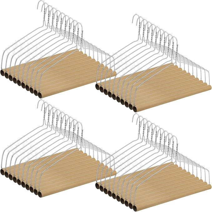 40 Sets Dry Cleaner Hangers - 18" Drapery and Tablecloth Hangers with Strong 10.5 Gauge Wire for Heavy Items