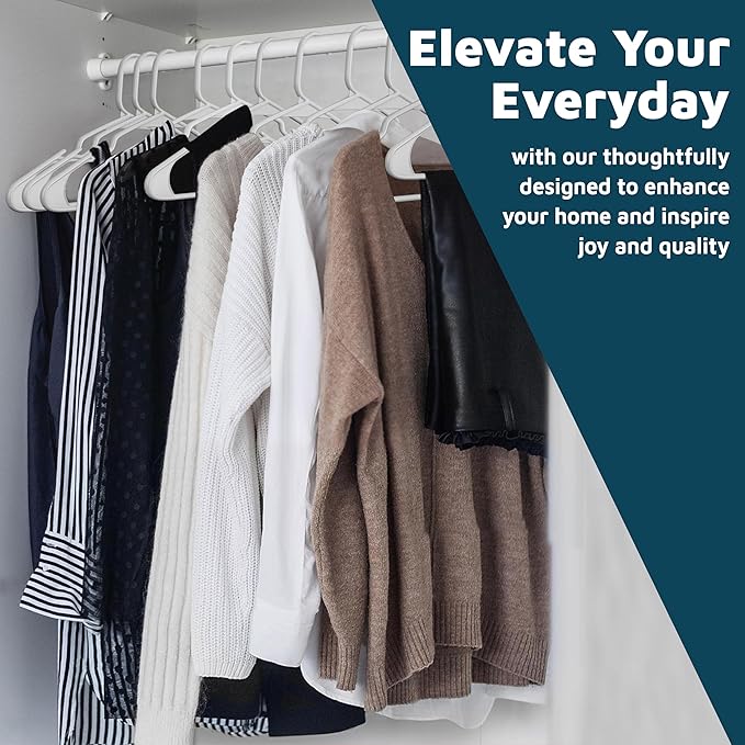 Lifemaster Plastic Clothes Hangers – Heavy Duty Hanger Set, for Organizing Clothes, Dresses, and Coat, Holds Up to 5 lbs, Space-Saving Hangers with Non-Slip Shoulder Grooves, Pack of 20, Gray