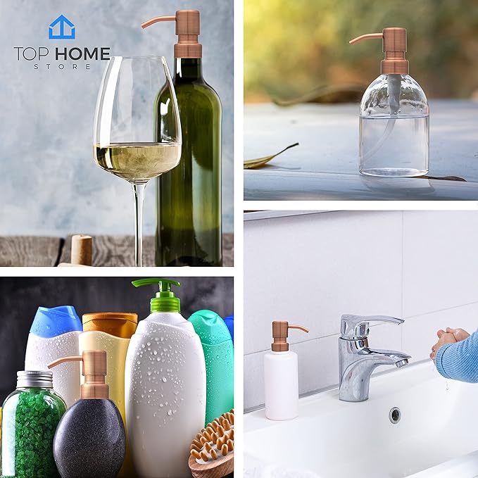 Bathroom Countertop Soap Dispensers (Copper, 2 Pack)