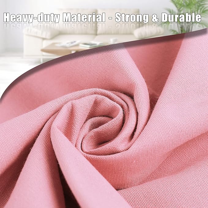 Sanlykate Large Canvas Cotton Laundry Bag with Drawstring & Handles, Heavy Duty Durable Dirty Clothes Organizer, Tear Resistant Hamper Liner Storage Bag, Travel Sack, 25.5 x 34inch - Peach