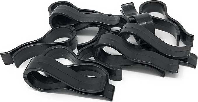 Strut Clip - Grid Towels Scarf Hanger Pant Plastic Jet Clips Garment Shirt Coat Sweater Trousers Secured Gripper Dress Pack (100 Black)