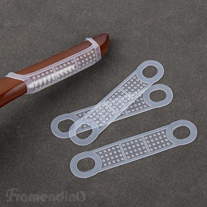 Framendino, 200 Pack Non Slip Hanger Grips Clear Rubber Adhesive Strip for Clothes Hanging Accessories