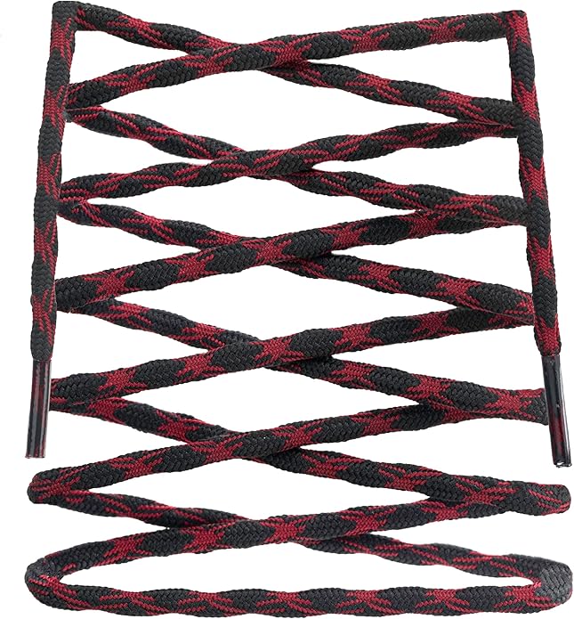Premium Round Wave Shape Non Slip Heavy Duty Shoe Laces for Hiking Shoes, Boots and Sneakers