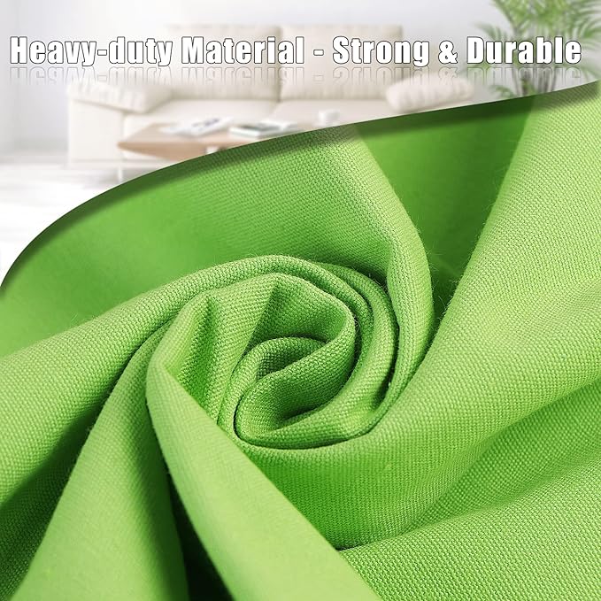 Sanlykate Large Canvas Cotton Laundry Bag with Drawstring & Handles, Heavy Duty Durable Dirty Clothes Organizer, Tear Resistant Hamper Liner Storage Bag, Travel Sack, 25.5 x 34inch - Green