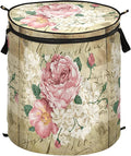 ALAZA 50 L Pop-up Laundry Hamper, Vintage Shabby Chic Pink Rose Floral Freestanding Collapsible Large Clothes Basket for Clothes Toys