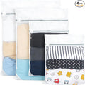 Professional 4 Pack Mesh Laundry Bags for Delicates - 1L, 1M, 2S White Coarse Net Wash Bags, Reinforced Lingerie Bags with Rust-Proof Zipper Guard for Clothes, Washing Machine, Bras, Hosiery & Underwe