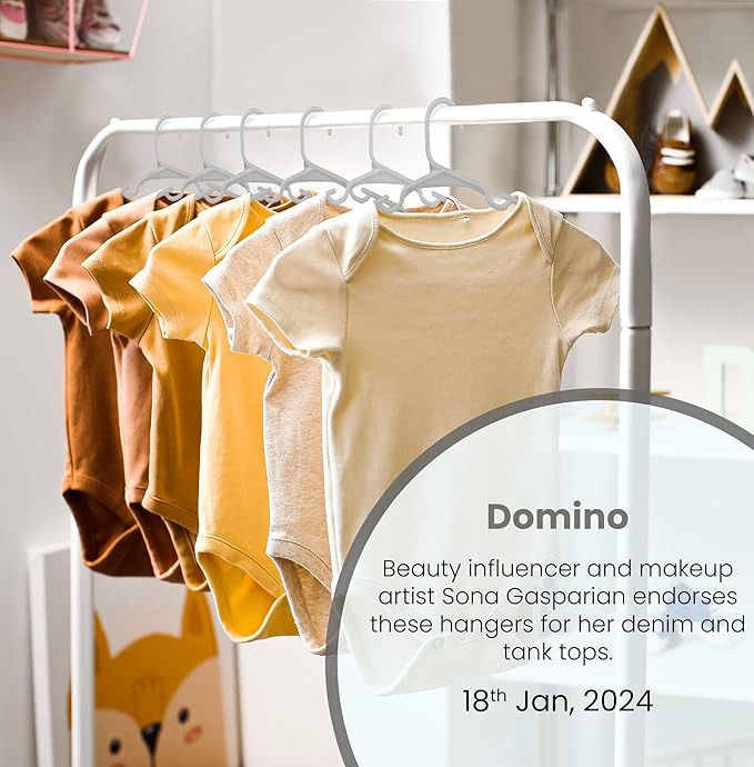 Utopia Home 60 Pack Kids Hangers - 11.5 Inch Plastic Baby Hangers for Closet - Childrens Hanger for Clothes & Infant Hanger for Closet - for Everyday Standard Use (Gray)