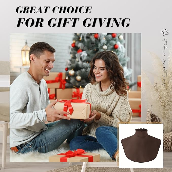 Turtleneck Dickey Extra Large Fake Collar Detachable Dickey Collar Half Mock Turtleneck for Men Women