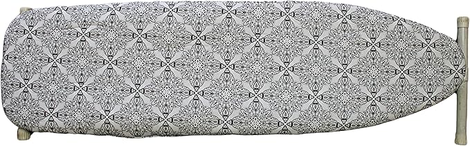 Ironing Board Cover and Pad with Straps - Scorch Resistant Silicone Coating, Fits Standard Size Boards, Elastic Edges for Secure Fit, 100% Cotton Cover, by Dependable Industries