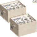 2 Pack Shoe Organizer for Closet, Fits 16-32 Pairs Fabric Shoe Storage Bins Large Shoe Box Storage Containers with Bottom Support for Shoes Space Saving Shoes Holder (Beige, 19.7*15.7*11.8in)