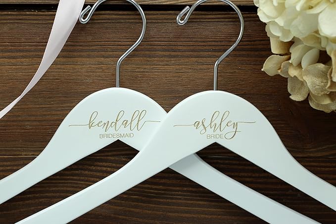 Gold Personalized Bridal Hanger, Engraved Wedding Hangers, Bride Keepsake, Custom Mrs
