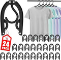 24 PCS Travel Hangers - Cruise Ship Essentials Portable Folding Clothes Hangers Travel Essentials Foldable Clothes Drying Rack for Travel (Black)