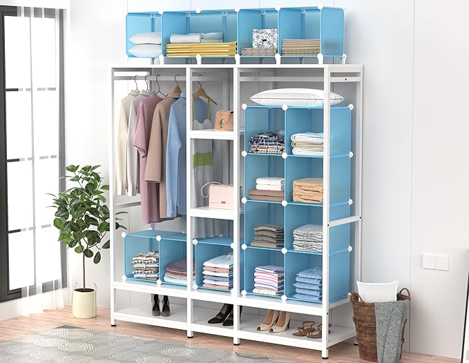HOMIDEC 9 Cube Storage Organizer, Cubes Shelves for Living Room, Bedroom, Blue