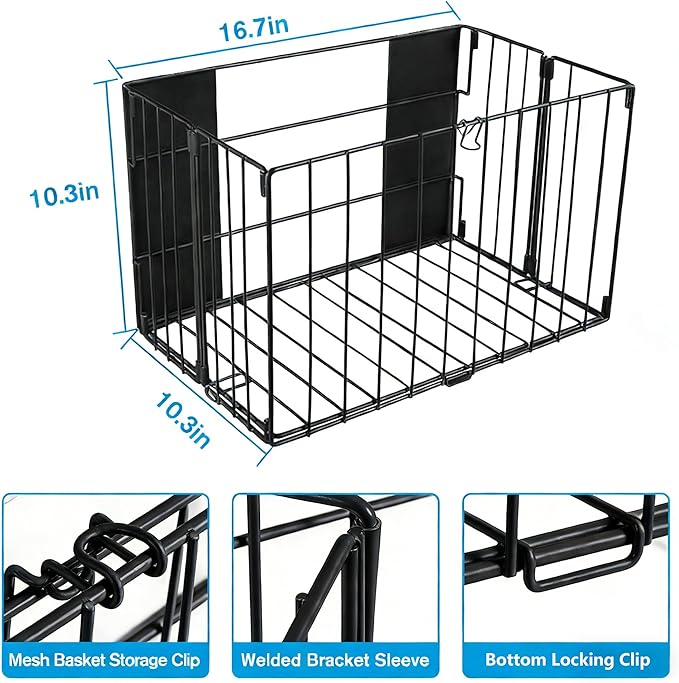 Magnetic Collapsible Laundry Basket, Foldable Metal Laundry Hamper for Washing Machine Side, Space Saving Pop Up Hamper, Laundry Room Organization and Storage (Black)