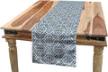 Ambesonne Ethnic Table Runner, Portuguese Azulejo Tiles Floral European Medieval Style Mosaic Moroccan Retro Effect, Dining Room Kitchen Rectangular Runner, 16" X 72", Royal Blue Orange
