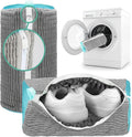 Shoe Washing Machine Bag - 2pcs - Laundry Shoe Bag for Washer and Dryer - 2pc Reusable Sneaker Cleaning Sack for All type of Tennis - Reinforced Zipper, 360° Deep Cleaning (Gray)