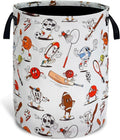 Cartoon Balls Laundry Basket Foldable Waterproof Oxford Cloth With Handle Portable Sports Theme Storage Basket Organizer Suitable For Laundry Room/Bedroom/Children'S Room (18.9 X 16.5 Inch)