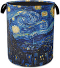 Starry Night Large Storage Basket Collapsible Laundry Basket Oxford Storage Bin for Toy Bins Gift Baskets Bedroom Clothes Children Nursery Hamper 16" X 20.8"