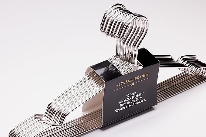 Heavy Duty Silver Metal Hangers 10 pcs New