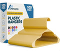Lifemaster Plastic Clothes Hangers – Heavy Duty Hanger Set, for Organizing Clothes, Dresses, and Coat, Holds Up to 5 lbs, Space-Saving Hangers with Non-Slip Shoulder Grooves, Pack of 100, Yellow
