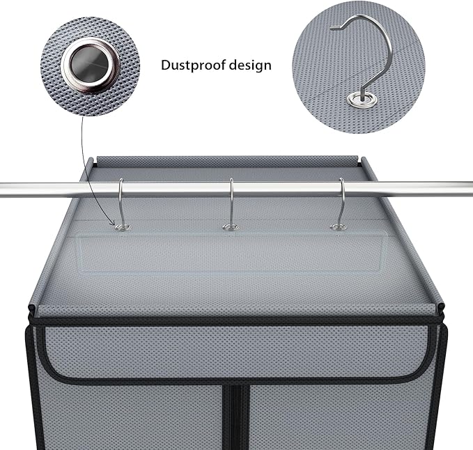 Zilink Garment Bags for Clothes Storage 40" Suit Bags for Closet Storage with Clear Window Space Saving Hanging Garment Bag for Suits, Shirts, Short Skirts, Grey, 2-Pack