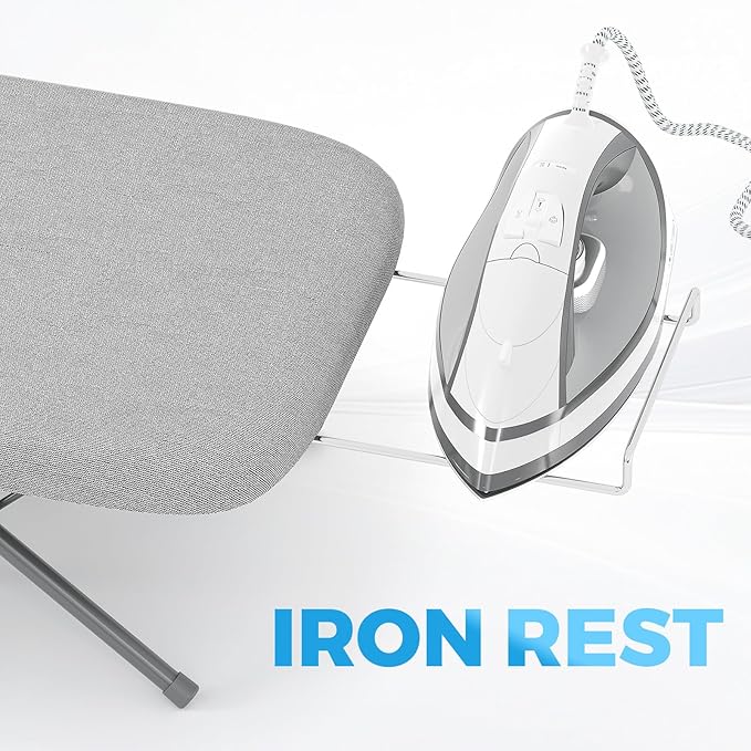 KINGBOARD Tabletop Ironing Board, Small Ironing Boards with Iron Rest, Folding Iron Board, Extra Thick Cover, Portable Tabletop Ironing Board with Non-Slip Feet, 30x12 Grey