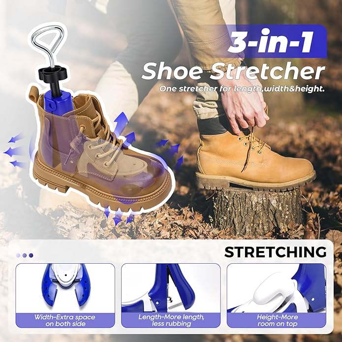 2Piece Shoe Stretcher Boot Stretcher for Men Women,Adjustable Length Width Height Expander for Wide Feet & Instep