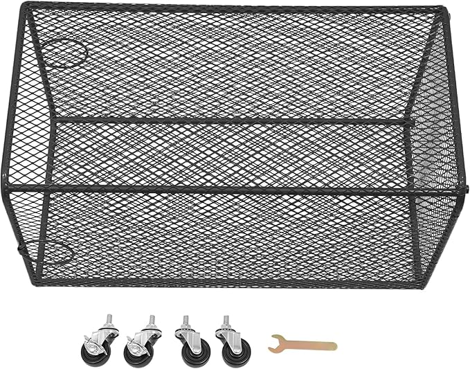 Laundry Basket on Wheels, Large Rolling Laundry Hampers, Stackable Storage Cart with Handles Removable Wire Organizer Baskets Clothing Sorting Rack (Black, Square)