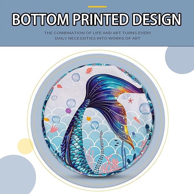 Blue Purple Mermaid Tail Laundry Basket Beautiful Foldable Oxford Cloth Funny Tote Bag Laundry Hamper Clothes Storage Bucket Toy Organizer For Bathroom/Laundry Storage/Bedroom 18.9x16.5 In