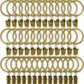 WeeksEight 40 Pack Bronze Curtain Rings with Clips, Curtain Hooks Hangers Clip Rings for Hanging Drapes Bows Hat, Drapery Rings 1.5 in I D, Fits up to 1.2 in Diameter Curtain Rod.