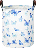 Kids Laundry Hamper,Laundry Basket,Baby Nursery Hamper,Waterproof Storage Bin,Clothes Organizer,Toys Bin,Room Decor(Blue Butterfly)