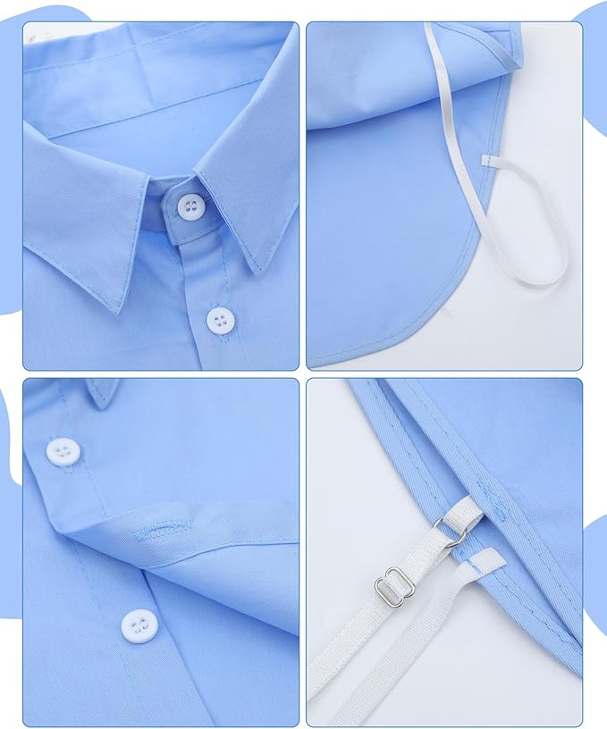 Syhood 4 Pcs Fake Collar Detachable False Dicky Collar Half Shirts Round for Women Outfits Halloween Costume Accessories