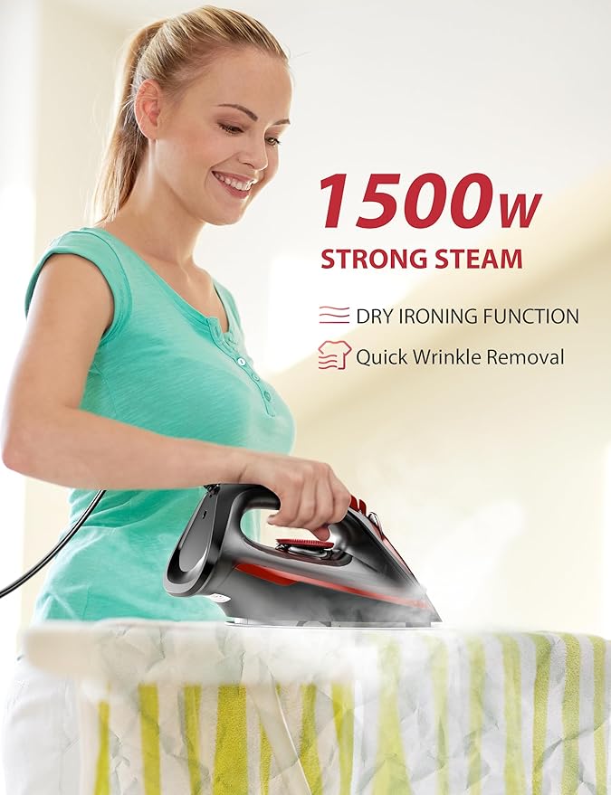 Steamer Iron for Clothes, Portable 2 In 1 Travel Handheld Garment Steamer, 100ml Water Tank, 1100W Light Steam Iron Large Ceramic Heat Panel for Home & Global & Europe Traveling