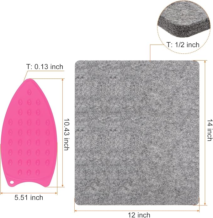 HARFINGTON Wool Pressing Mat 14" x 12" Wool Ironing Pad Sewing Notions for Crafts Quilter Quilting