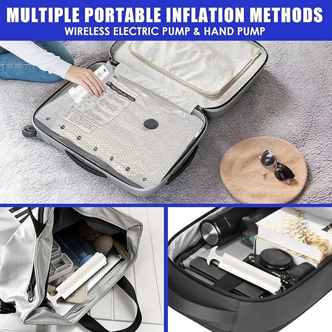 12 Pack Travel Vacuum Storage Bags with Rechargeable Wireless & Hand Pump, Portable Space Saver Bags for Travel & Home, Vacuum Compression Packing Seal for Clothes, Blankets, Seasonal Storage