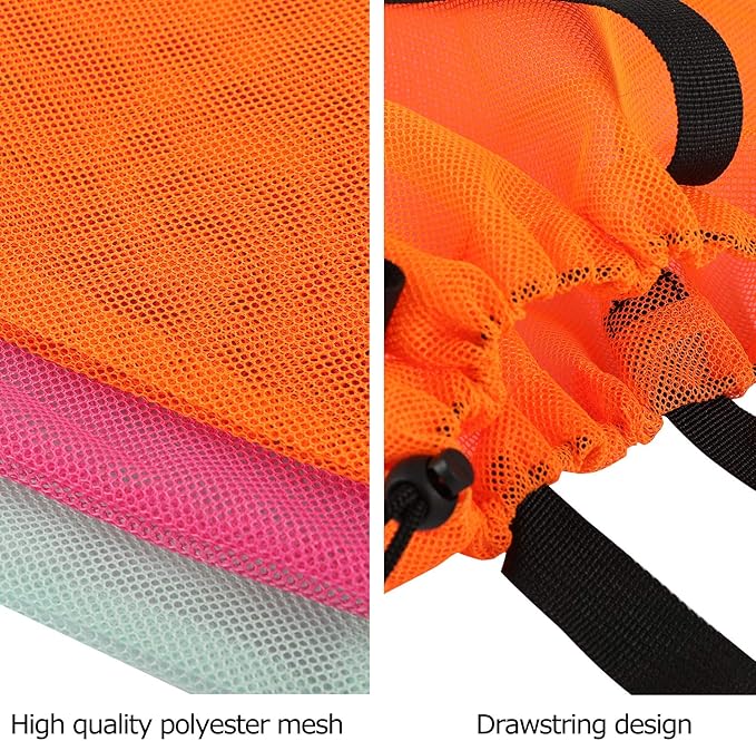4Pieces Cute Mesh Pool Tote Bags,Mesh Beach Bags With Drawsting For Swim,Travel,Party