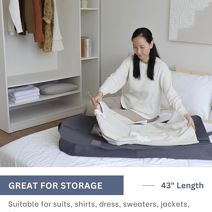 CONMEOCON- 43” Garment Bags for Hanging Clothes, Suit Bags for Men Travel with Car, Garment Bags for Storage with Handle, Clear Window and Name Tag, Protector for Suit, Jacket, Coat, Sweater, 6 Pack
