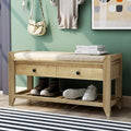 Harper & Bright Designs TREXM Shoe Rack with Cushioned Seat and Drawers, Multipurpose Entryway Storage Bench (Gray Wash)