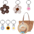 6 Pcs Flower Hat Clips for Travel on Bag Non-Magnetic Secure Hat Holder with PE Pad Waterproof Resin & Fabric Cute Travel Accessories for Women Backpack Luggage Beach