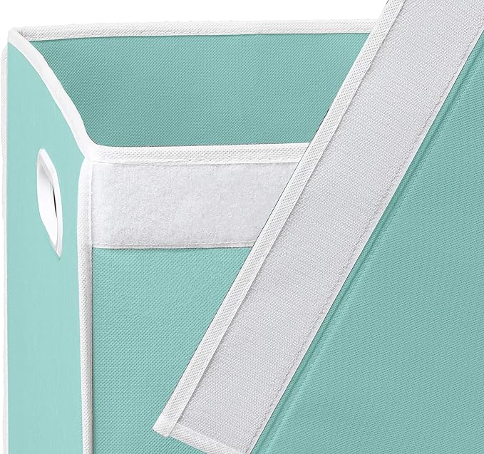 Simple Houseware Single Laundry Basket with Lid, Turquoise