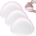 3Pcs Bra Washing Bag for Laundry, Mesh Bra Laundry Bag for Washing Machine Lingerie Washer Protector with Zipper for Underwear and Delicates