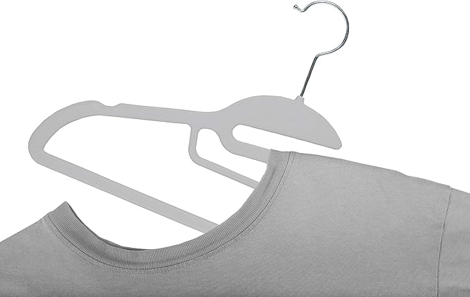Simplify 24 Pack Ultimate Hanger | Great for Accessories | Organizing Belts | Scares | Ties | Non Slip | Closet Organization | Grey