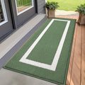 OLANLY Indoor Door Mat, 47x20, Non-Slip Absorbent Resist Dirt Entrance Mat, Washable Low-Profile Inside Entry Doormats for Entryway, Green