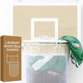 ActiveJoy – Basketball Laundry Hamper – Wooden Backboard & Mesh Hoop Laundry Basket – Over Door Hanging Organizer for Kids - White Oak