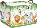 Jungle Animals Laundry Hamper Large Storage Basket Cartoon Wild Zoo Collapsible Parents Organizer Kids Toy Clothes Bins for Bedroom, Bathroom, Lion, 36L