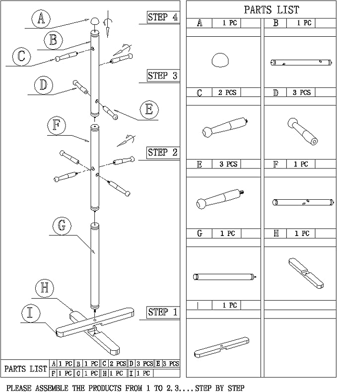 Frenchi Home Furnishing Freestanding Kid's Coat Rack