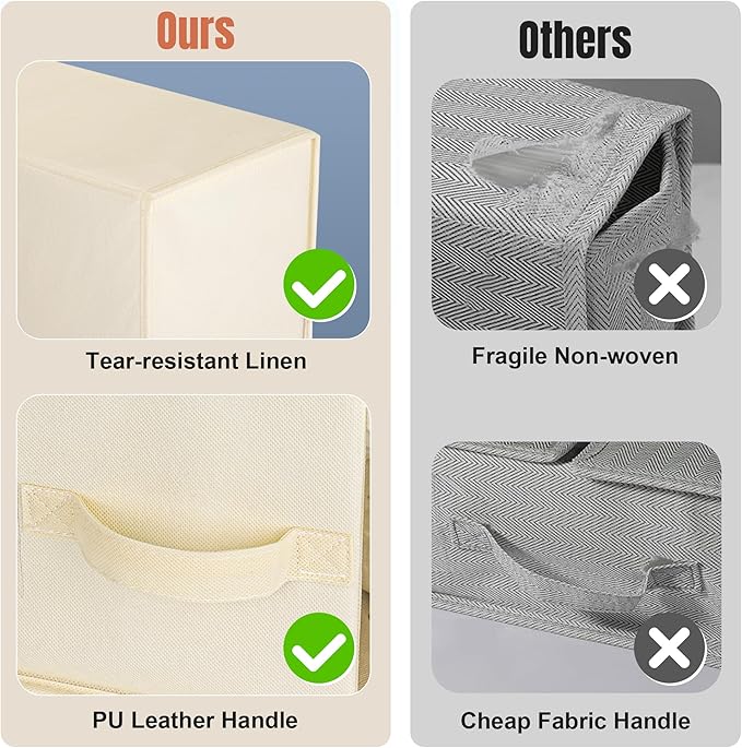 6 Pack Large Bed Sheet Organizers and Storage, (King & Queen Size) Sheet Organizer for Linen Closet, Foldable Bedding Storage Box with Window for Bedsheets, Blanket, Duvet Cover